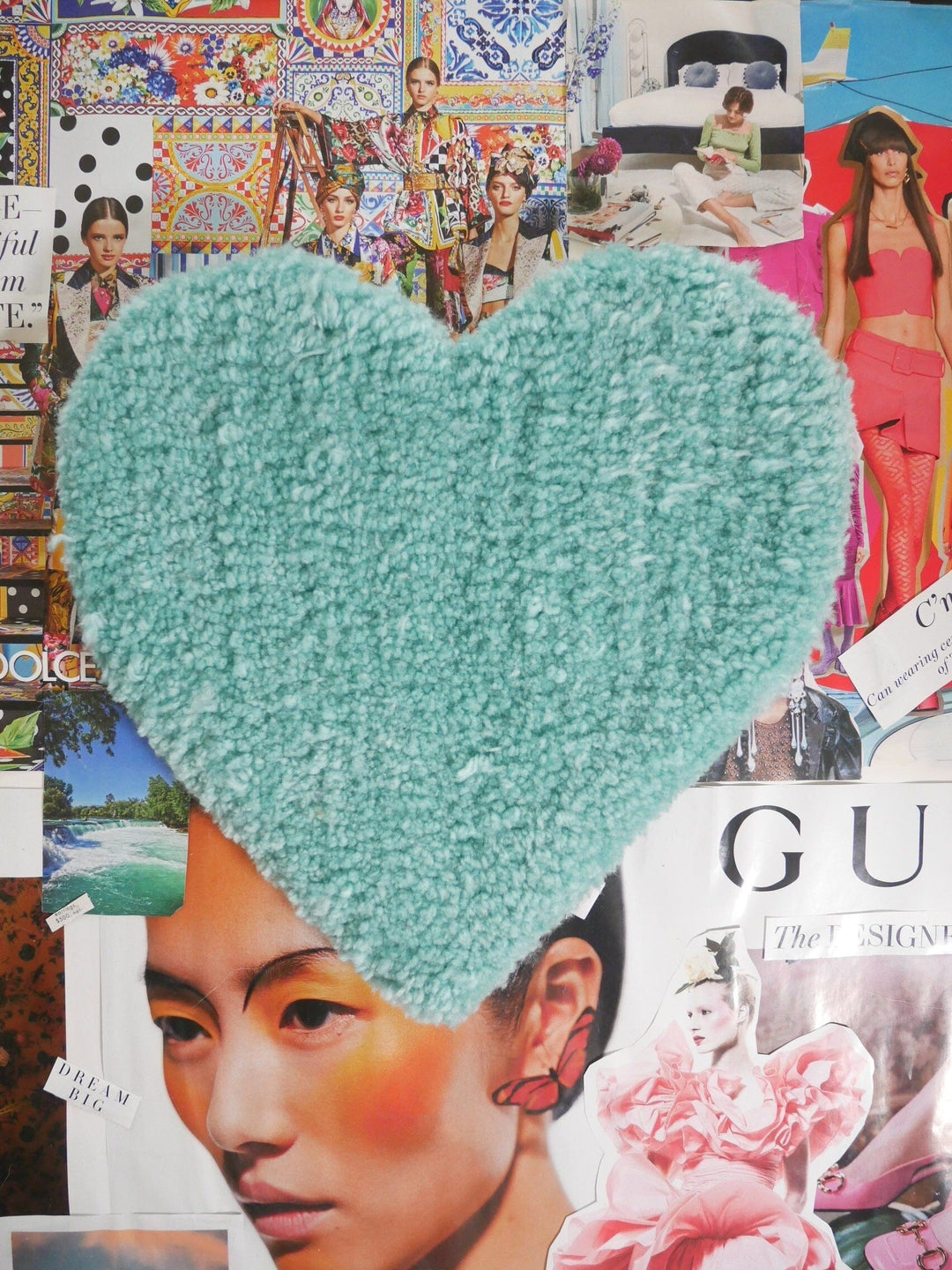 Turquoise Heart Earring Rug Earring Rugs Shagz By Sodie