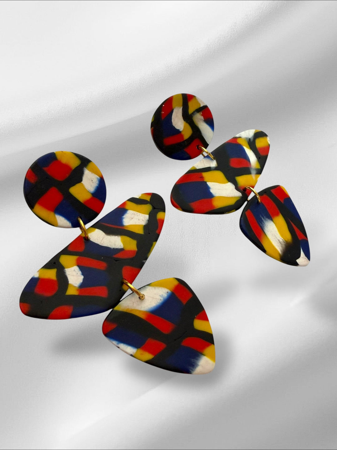 Art Deco Abstracts Earrings Love Hand and Heart 