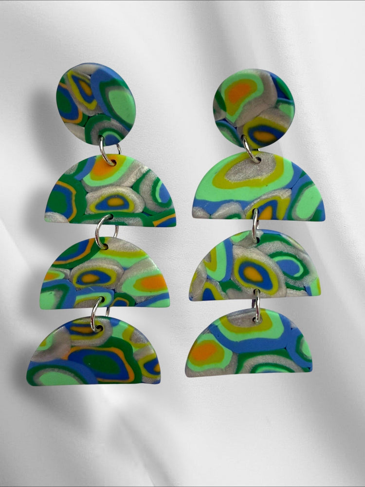 Aura Glow Half Moons in Mint Earrings Love Hand and Heart 