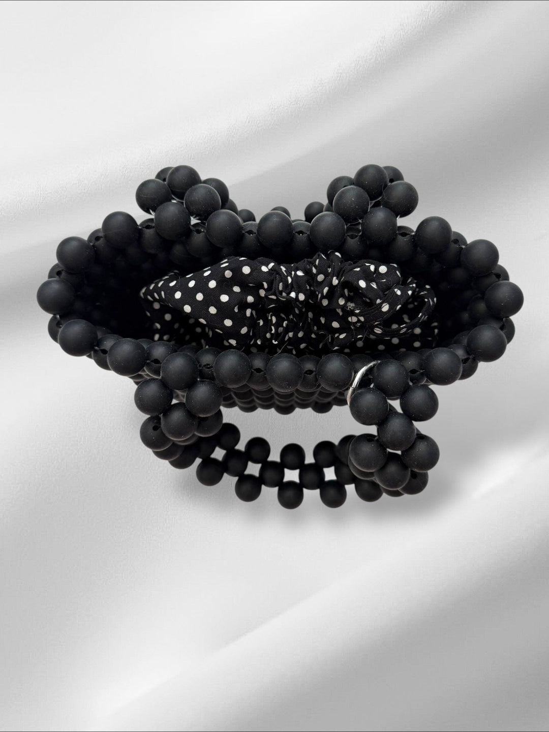 Black Silicone Bead Bag Purses Love Hand and Heart 