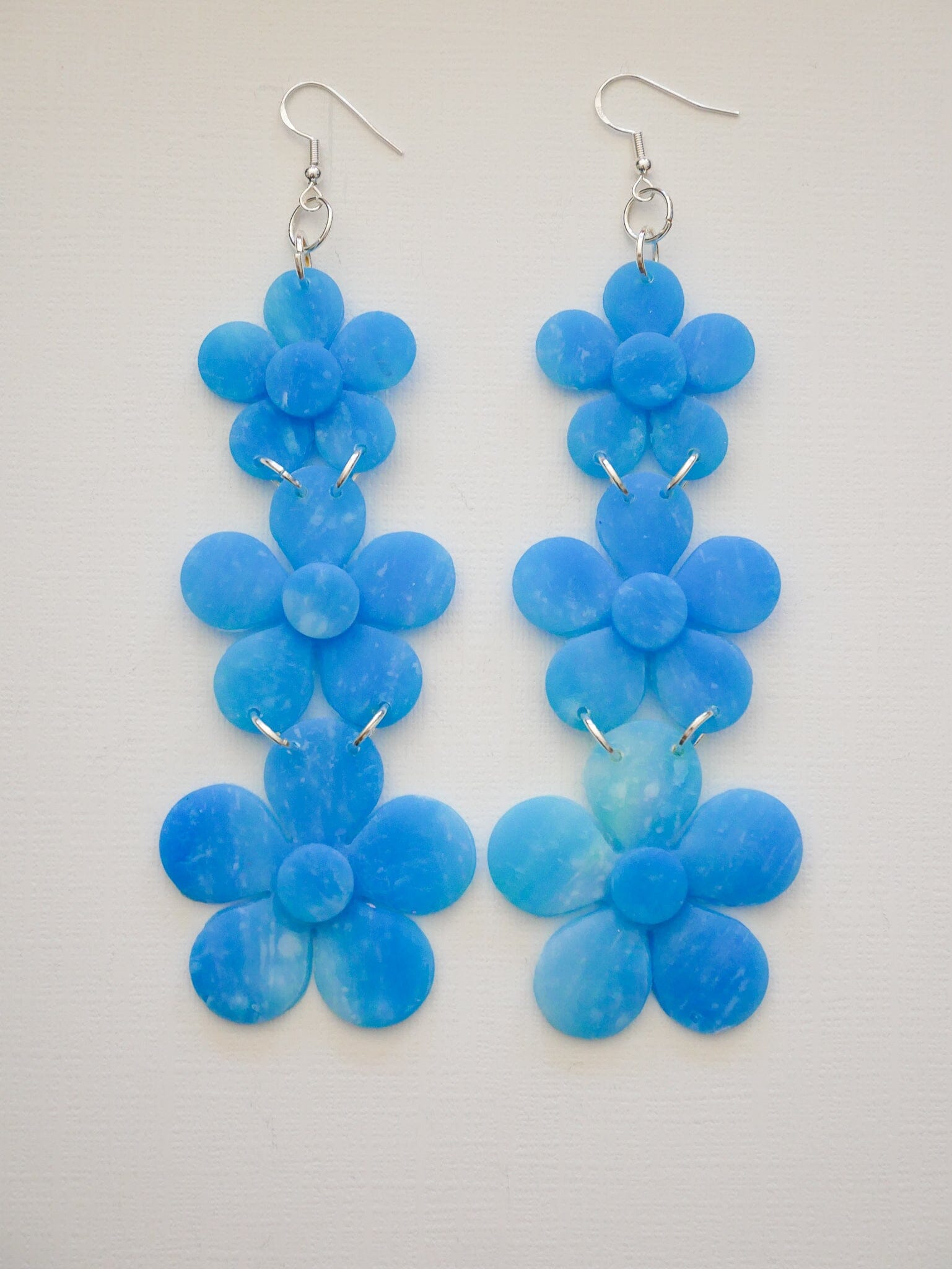 Cloud Flower Power Dangle Earrings Love Hand and Heart 