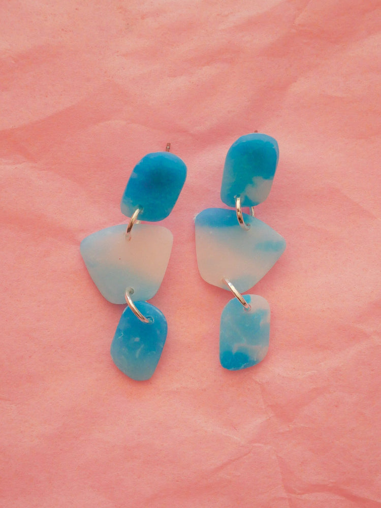 Cloud Mini Stacks Dangle Earrings Love Hand and Heart 