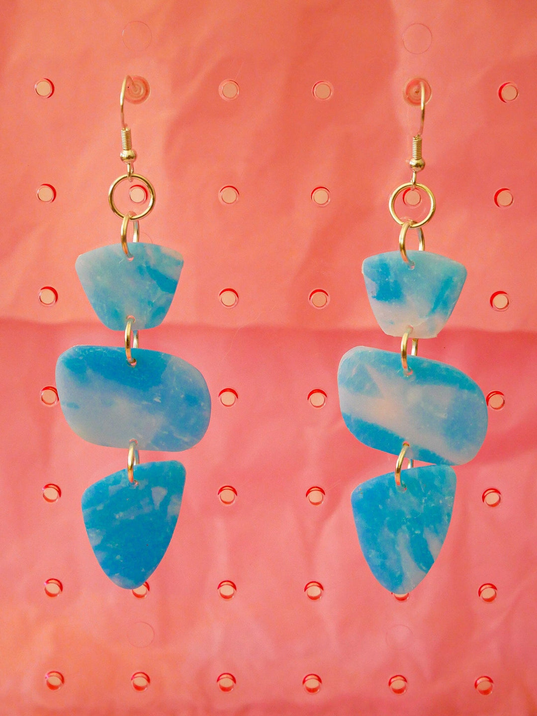 Cloud Mini Stacks w/hooks Dangle Earrings Love Hand and Heart 