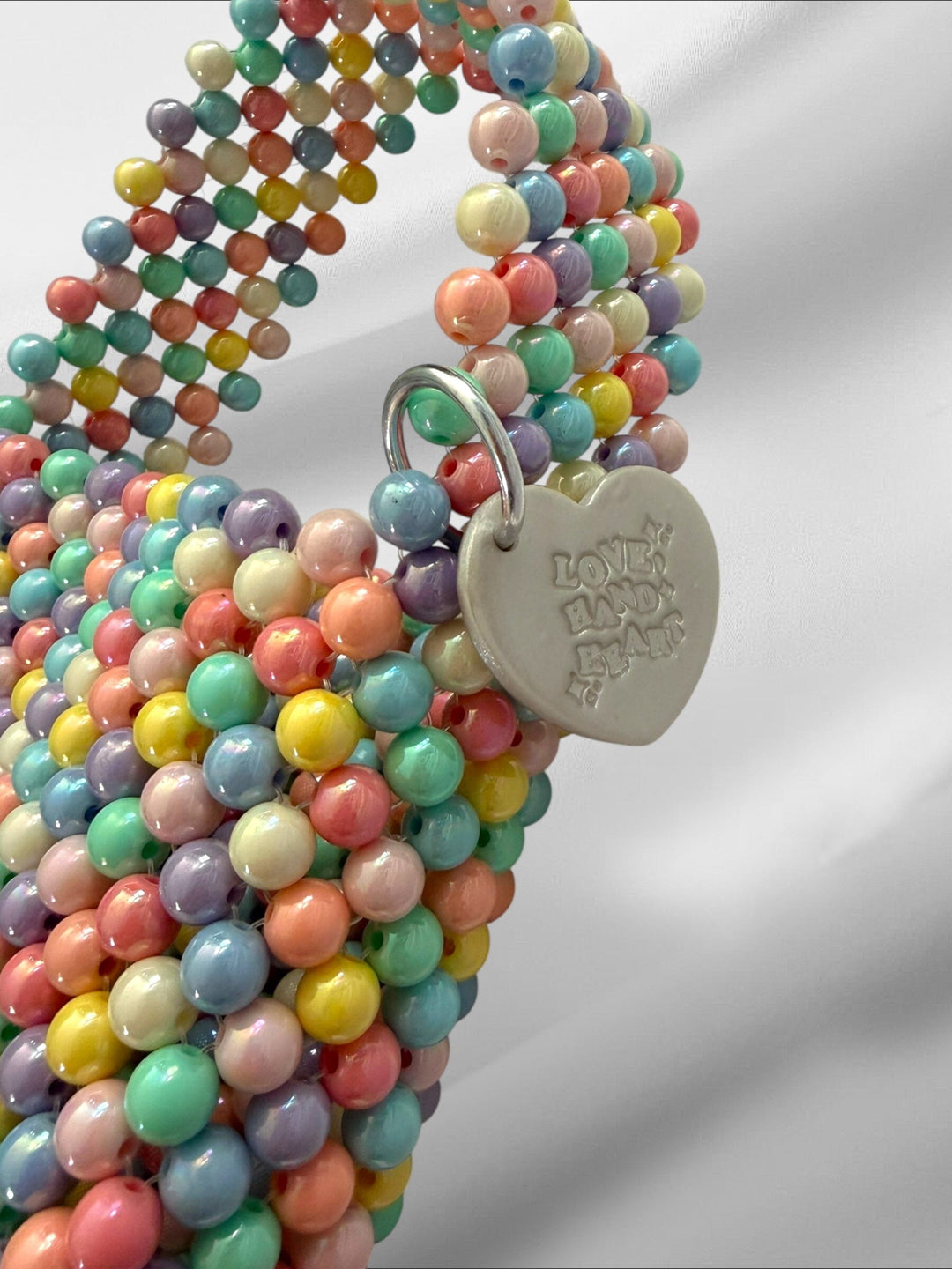 Handy Pastel Bubblegum Bag Purses Love Hand and Heart 