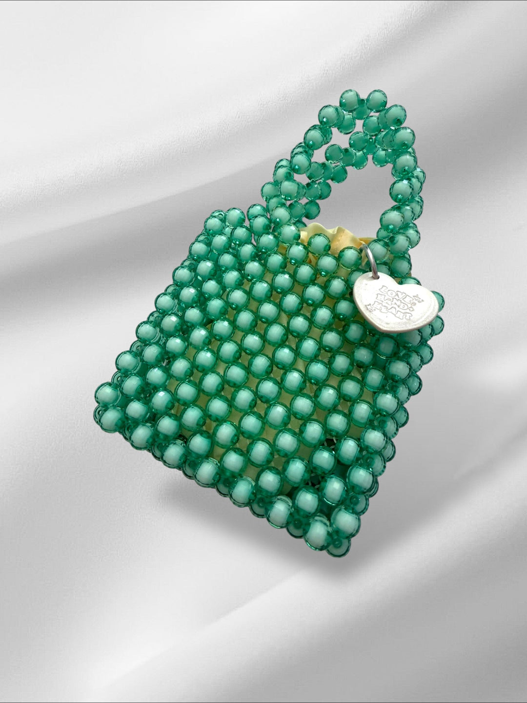 Handy Teal Bejeweled Bag Purses Love Hand and Heart 