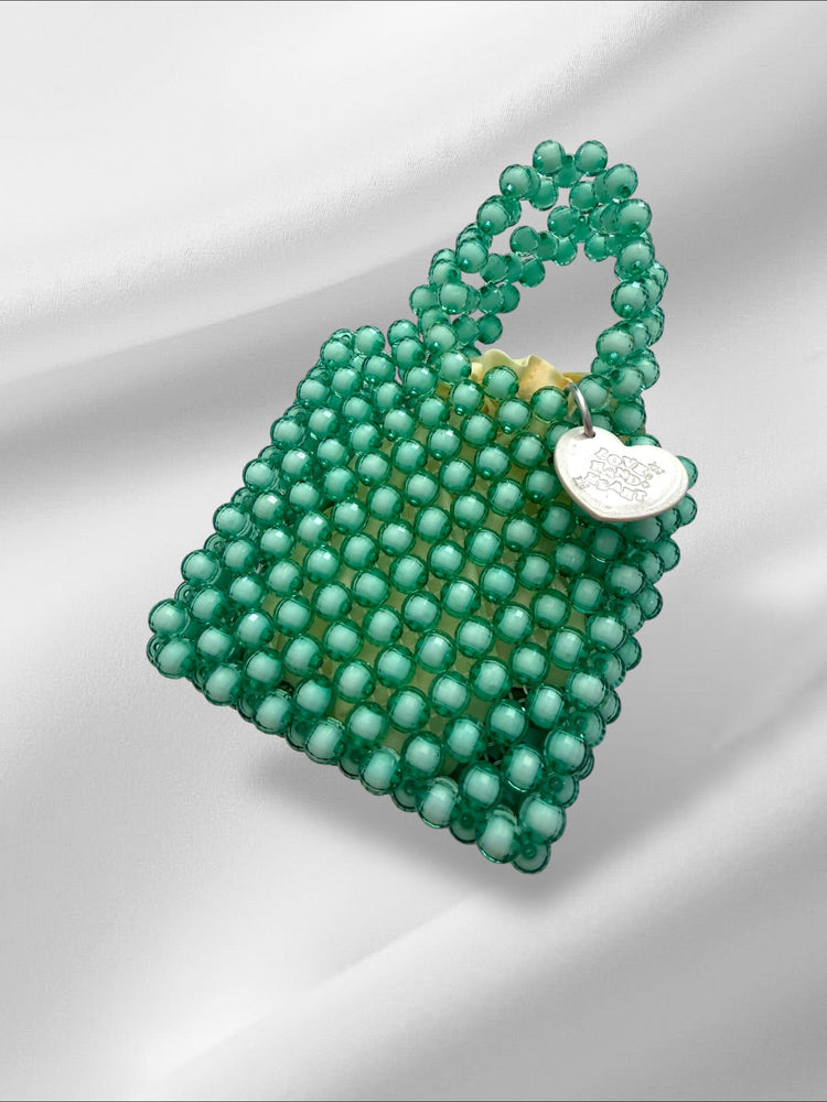 Handy Teal Bejeweled Bag Purses Love Hand and Heart 