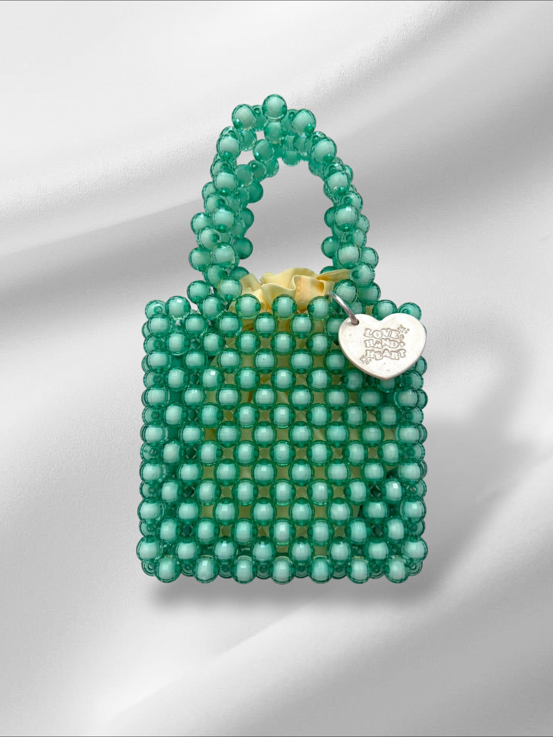 Handy Teal Bejeweled Bag Purses Love Hand and Heart 