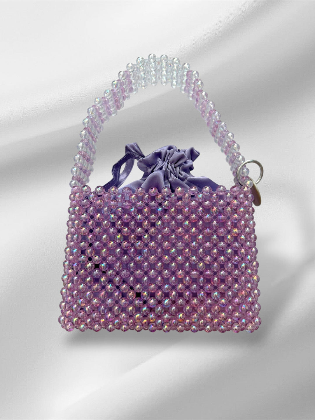 Lilac Mini Square Bag Purses Love Hand and Heart 