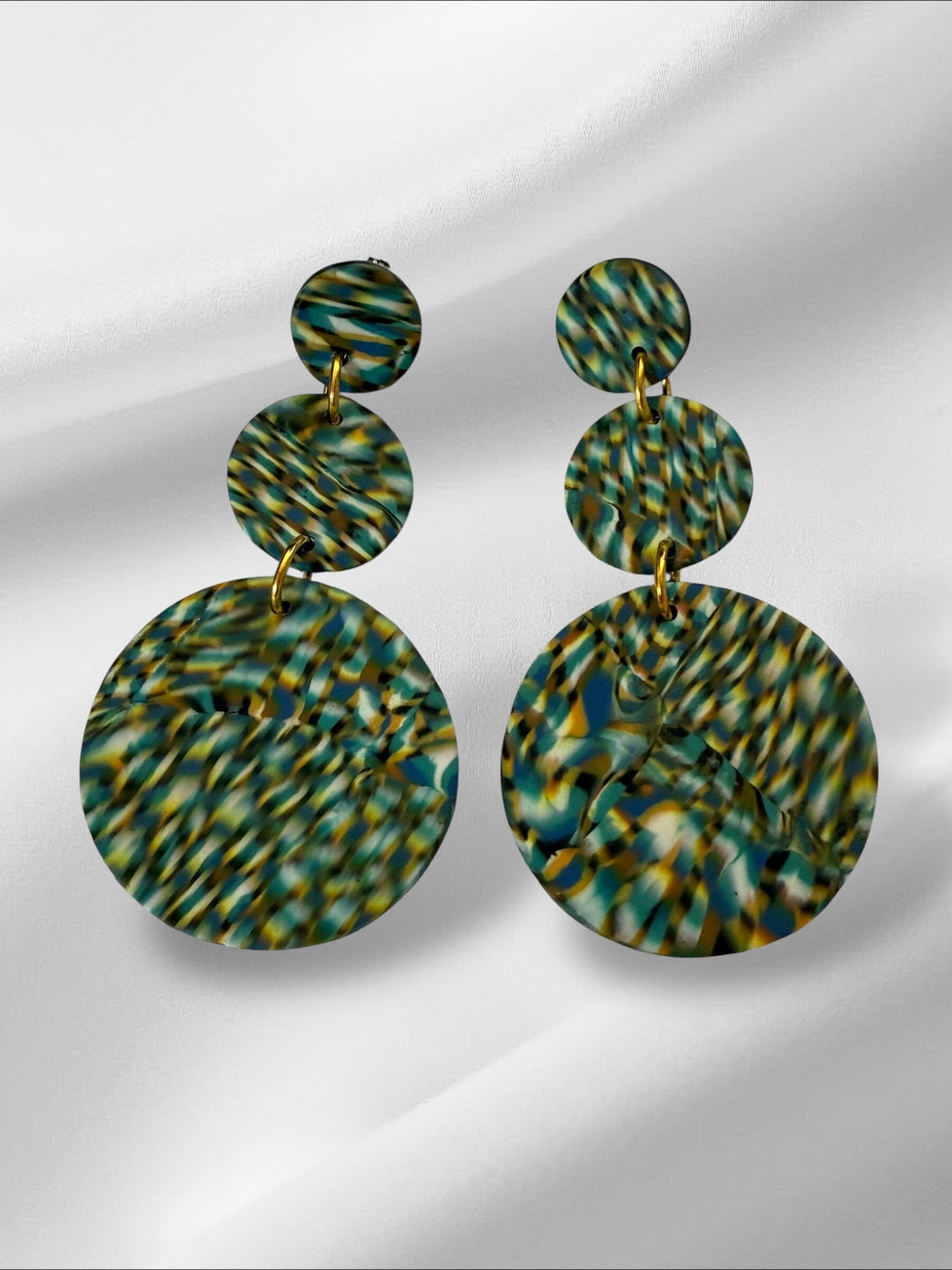 Mini Blurry Signatures in Green Earrings Love Hand and Heart 