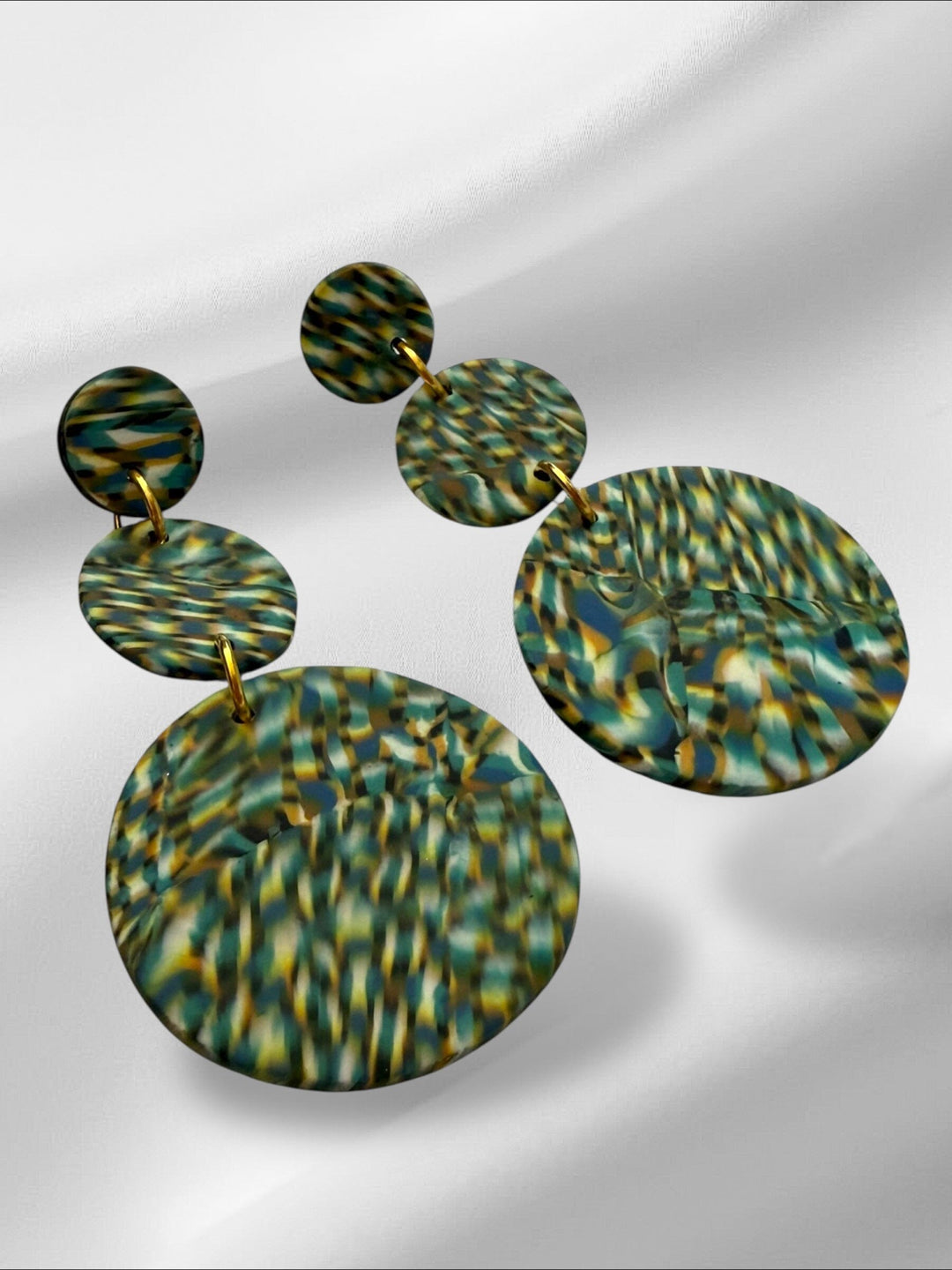 Mini Blurry Signatures in Green Earrings Love Hand and Heart 