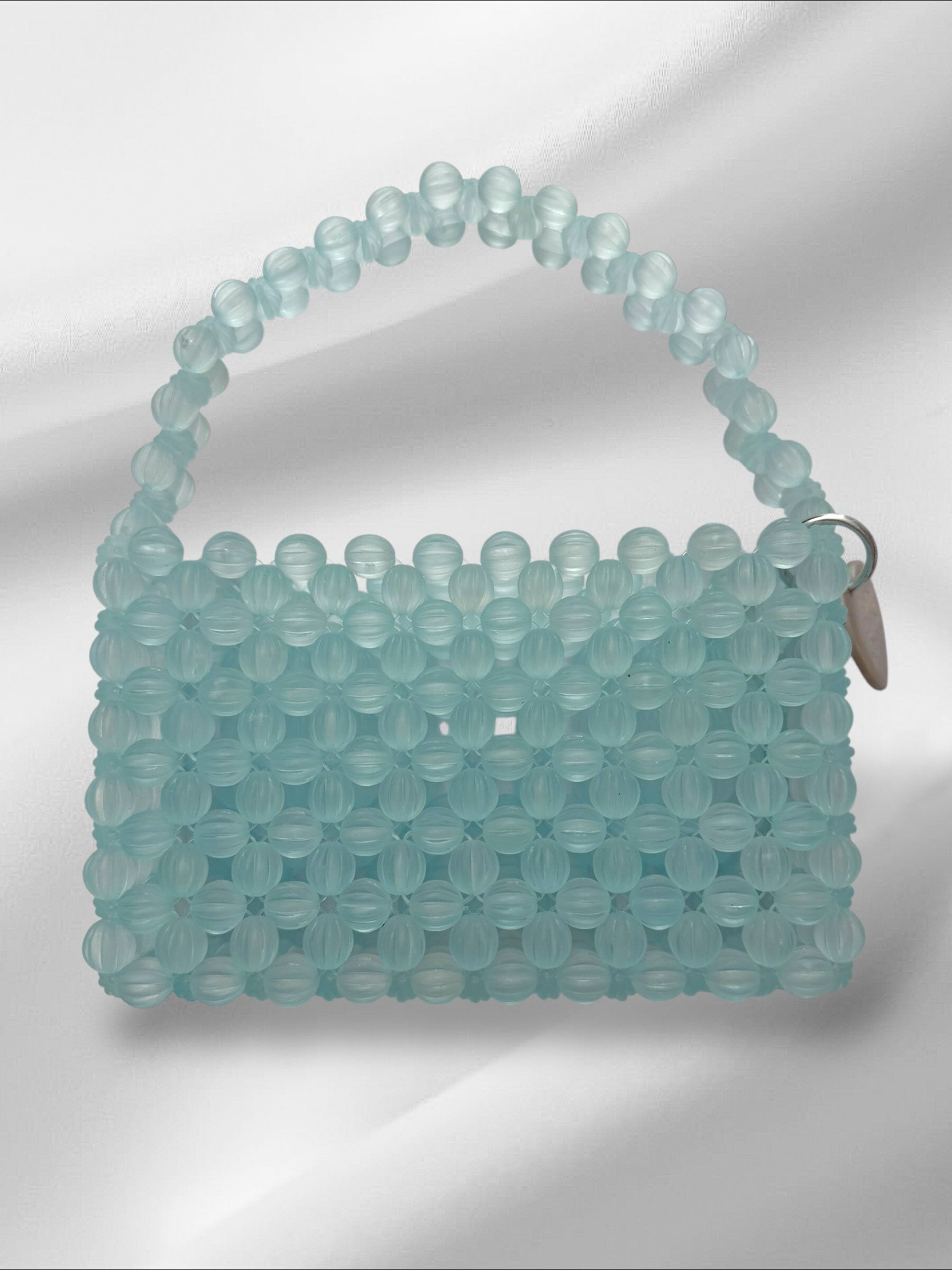 Mini Clear Deco Bead Bag Purses Love Hand and Heart 