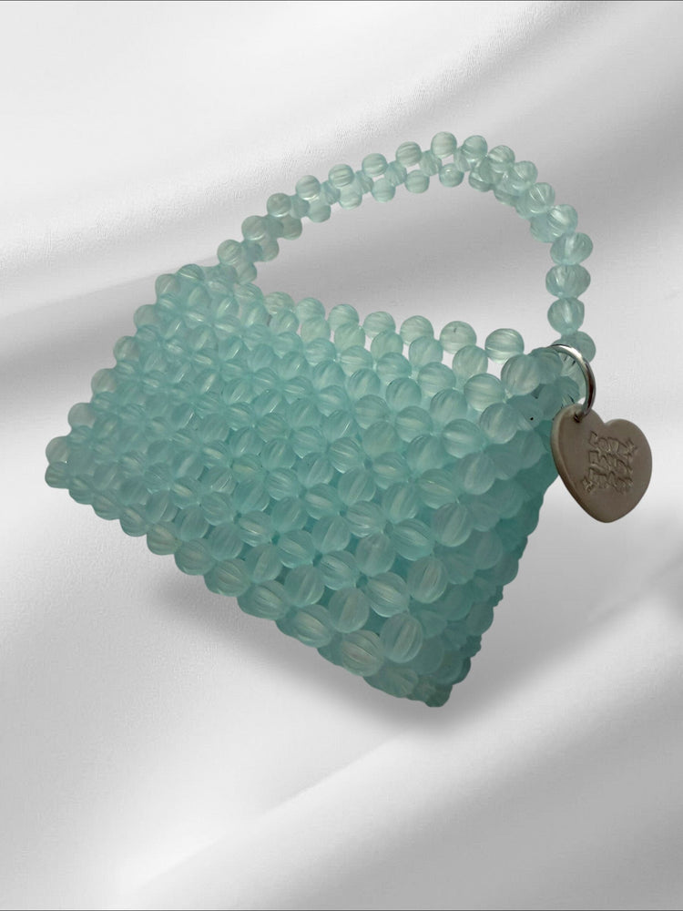 Mini Clear Deco Bead Bag Purses Love Hand and Heart 