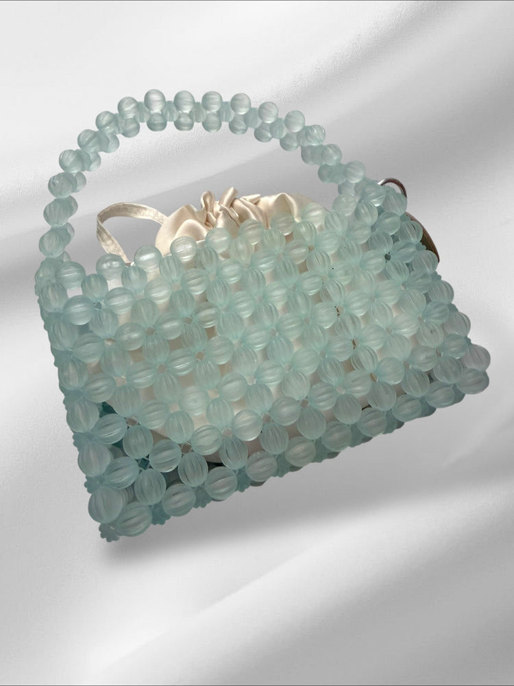 Mini Clear Deco Bead Bag Purses Love Hand and Heart 