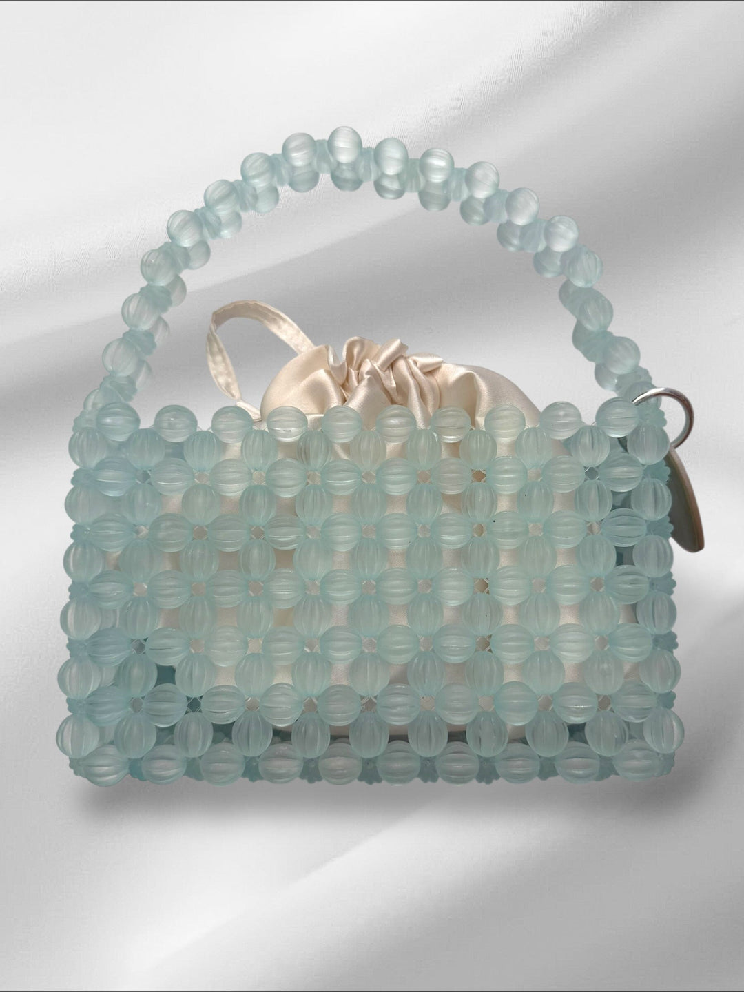Mini Clear Deco Bead Bag Purses Love Hand and Heart 