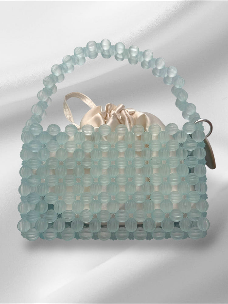 Mini Clear Deco Bead Bag Purses Love Hand and Heart 
