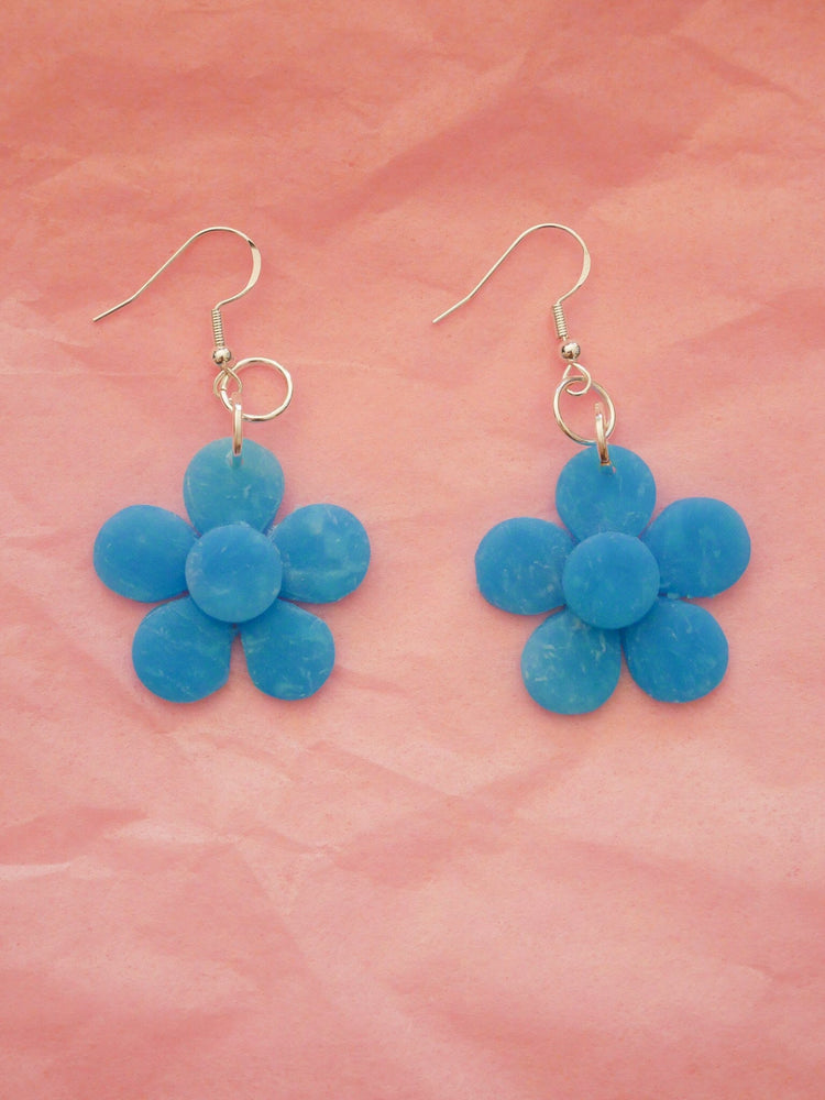 Mini Cloud Flower Dangle Earrings Love Hand and Heart 