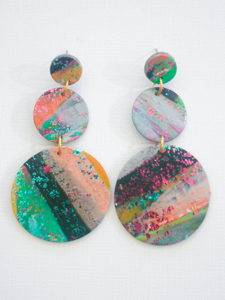 Colorful Mini Sparkle Dangle Earrings - Artisan-made earrings by Walanya Vongsvirates, showcasing whimsical and bold design elements.