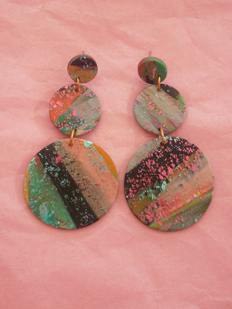 Unique colorful earrings by Love, Hand + Heart - Mini Sparkle Dangle Earrings handmade with love, featuring bold and whimsical style