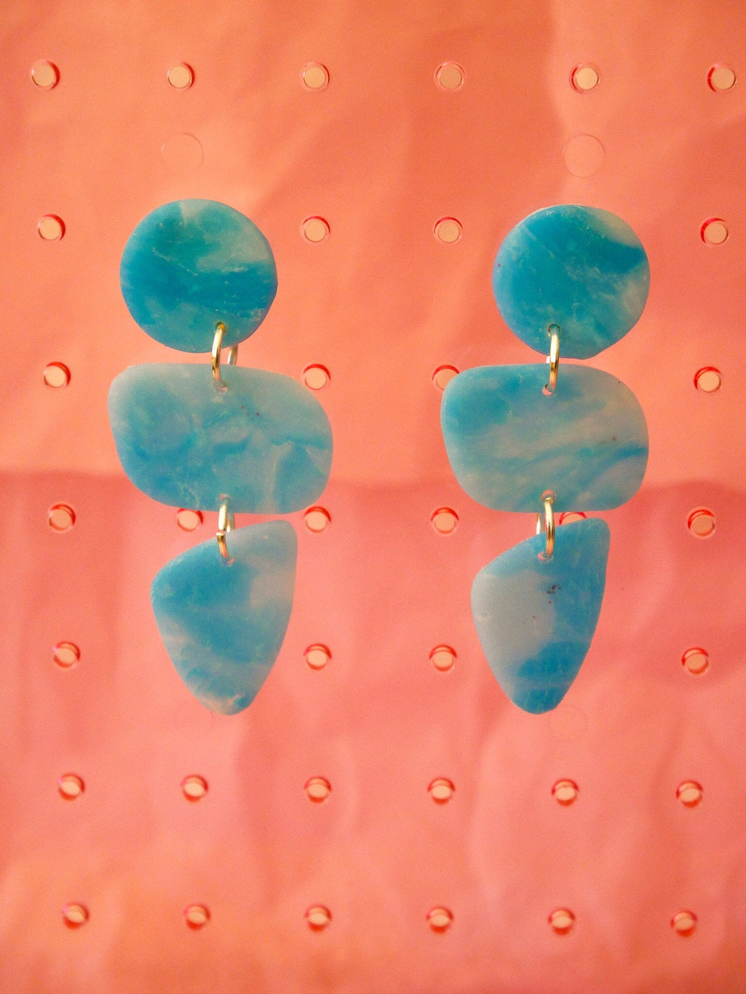 Mini Zoe Clouds Dangle Earrings Love Hand and Heart 