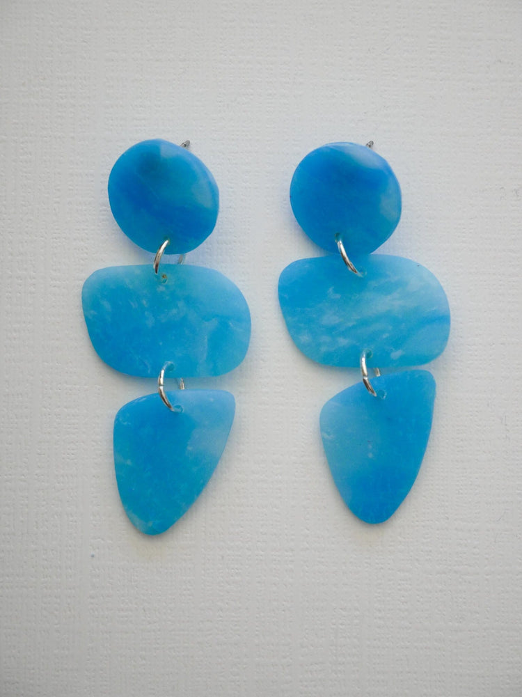 Mini Zoe Clouds Dangle Earrings Love Hand and Heart 