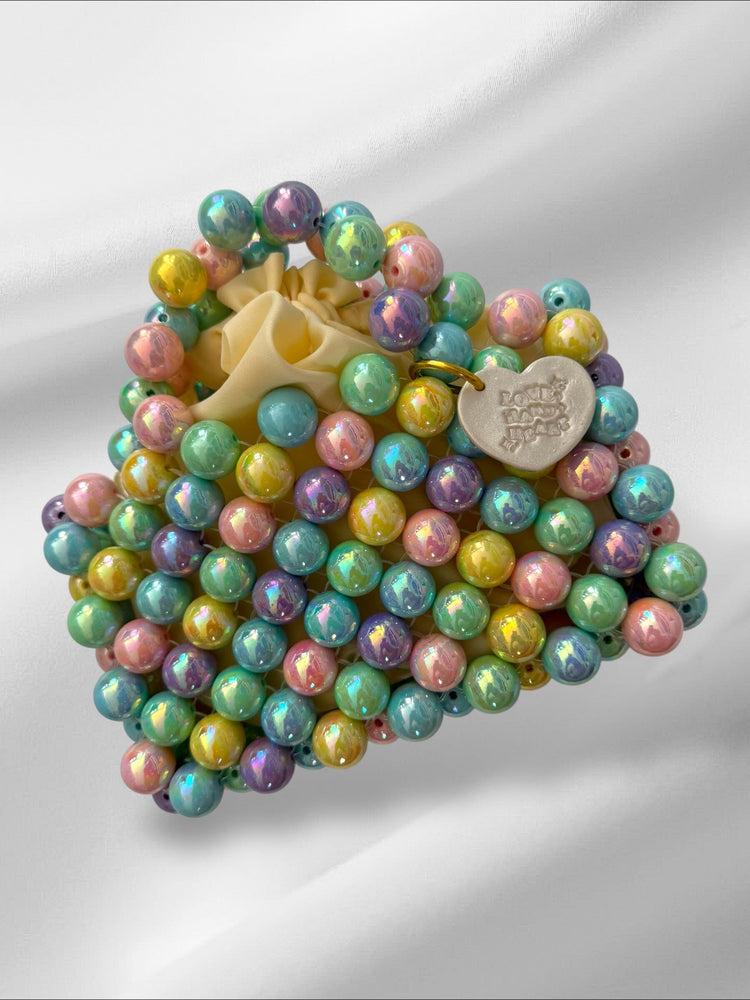 Original Hand-Beaded Bubblegum Bag Purses Love Hand and Heart 
