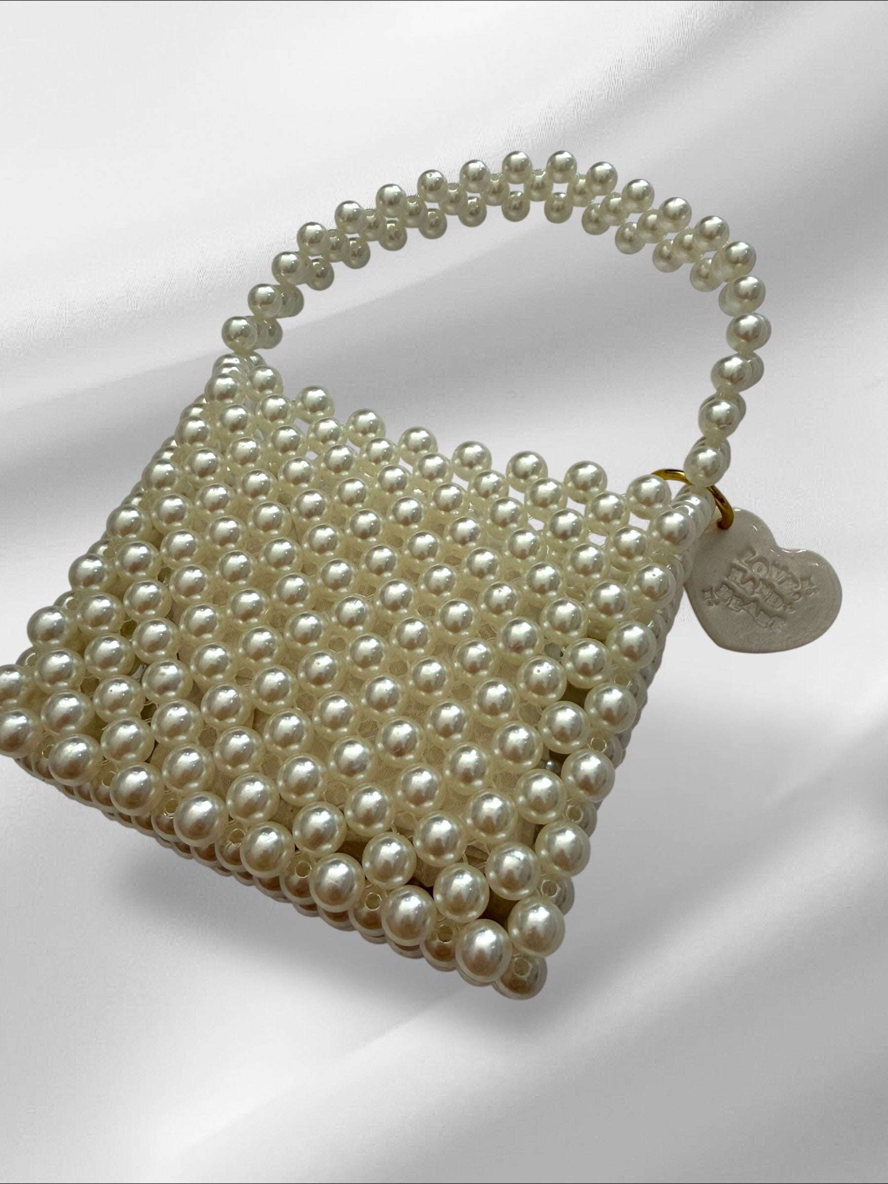 Pearl Mini Bag Purses Love Hand and Heart 