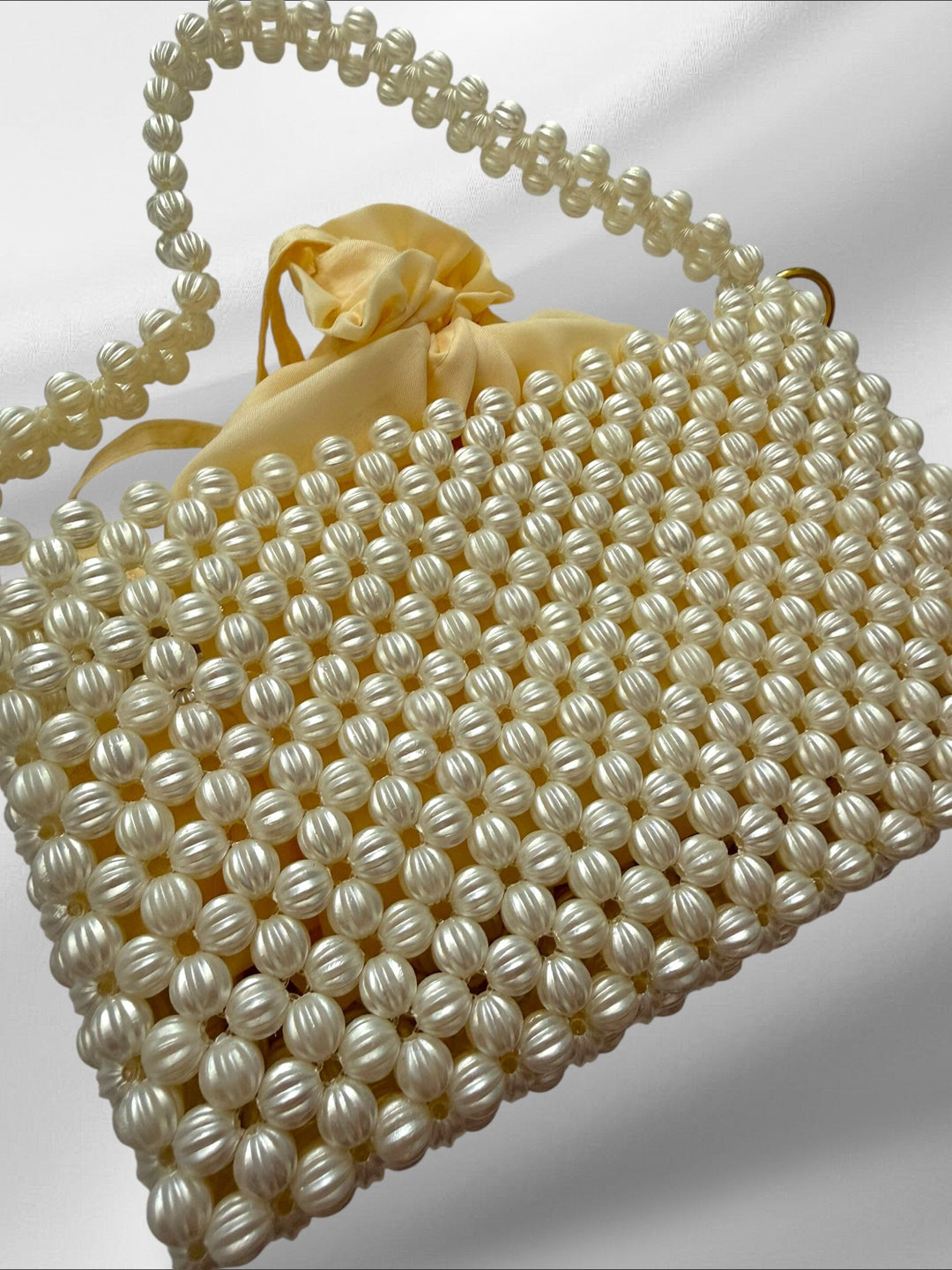 Pearlescent Shoulder Bead Bag Purses Love Hand and Heart 