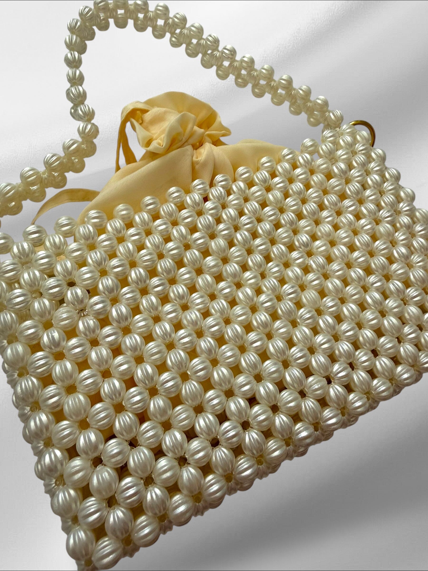 Pearlescent Shoulder Bead Bag Purses Love Hand and Heart 