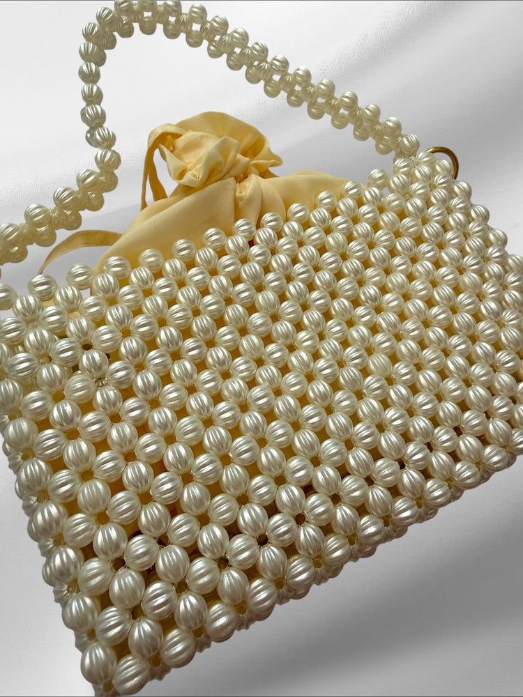 Pearlescent Shoulder Bead Bag Purses Love Hand and Heart 