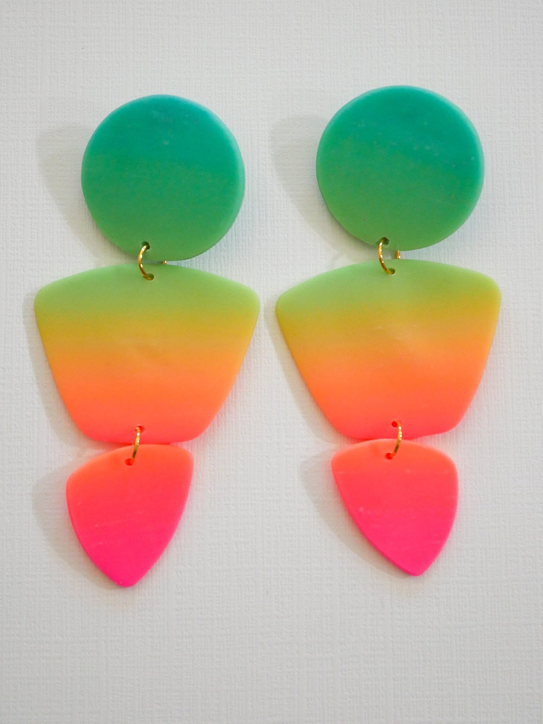 Rainbow Zoe Dangle Earrings Love Hand and Heart 