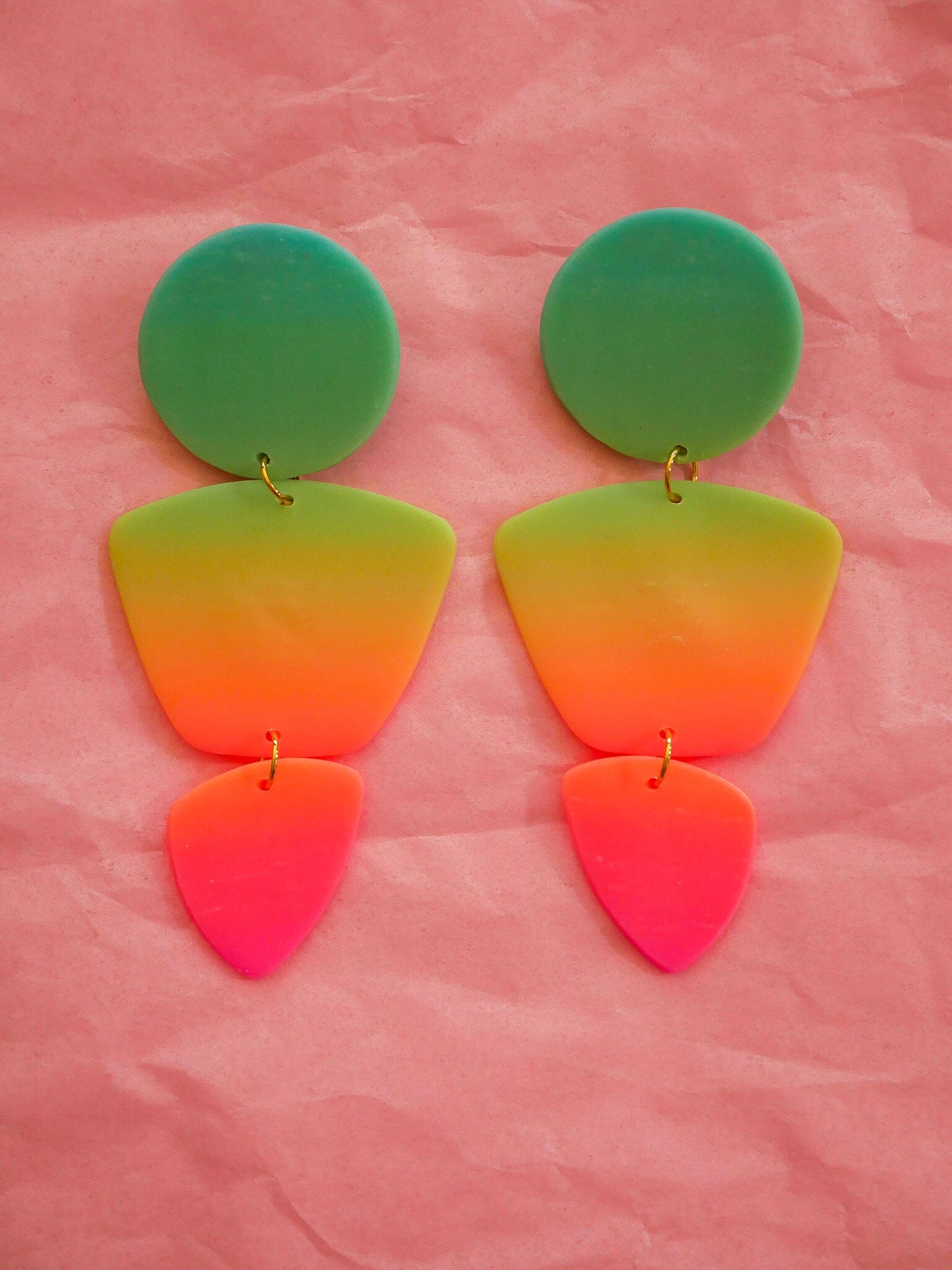 Rainbow Zoe Dangle Earrings Love Hand and Heart 