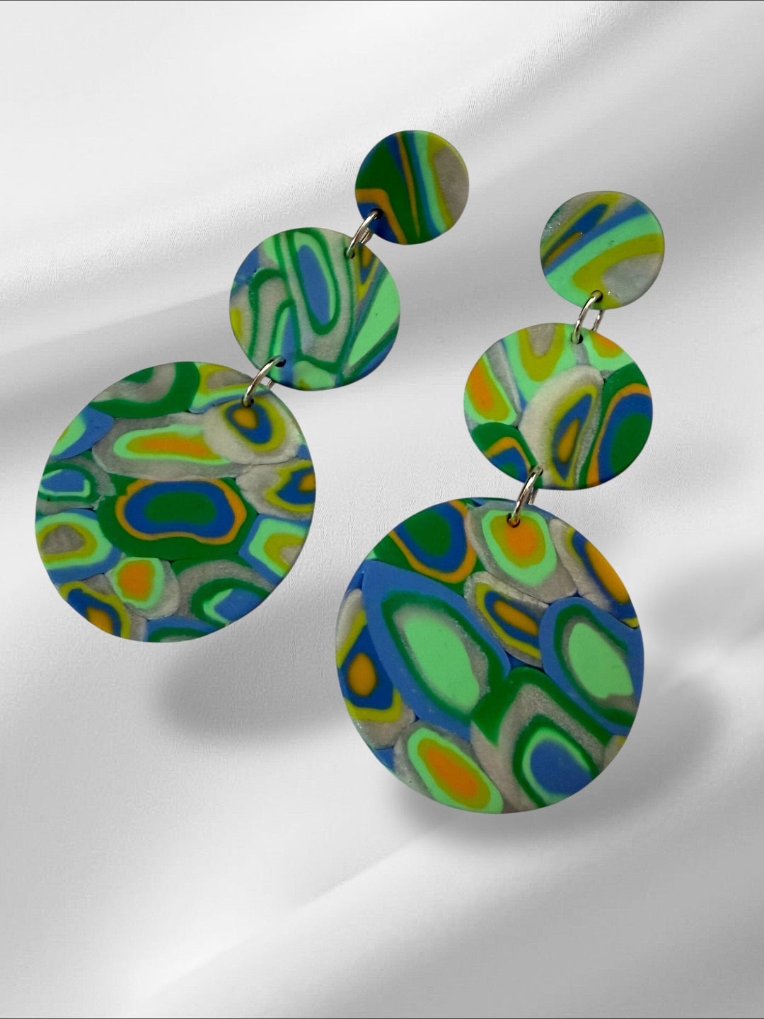 Small Aura Glow Signatures in Mint Earrings Love Hand and Heart 