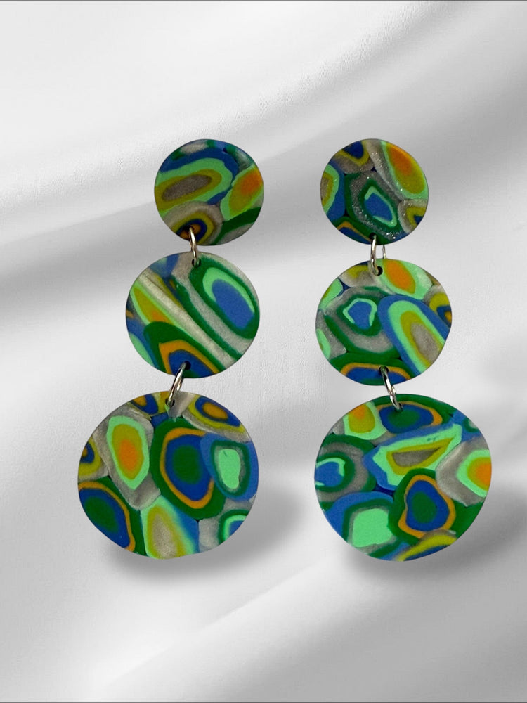 Small Aura Glow Signatures in Mint Earrings Love Hand and Heart 