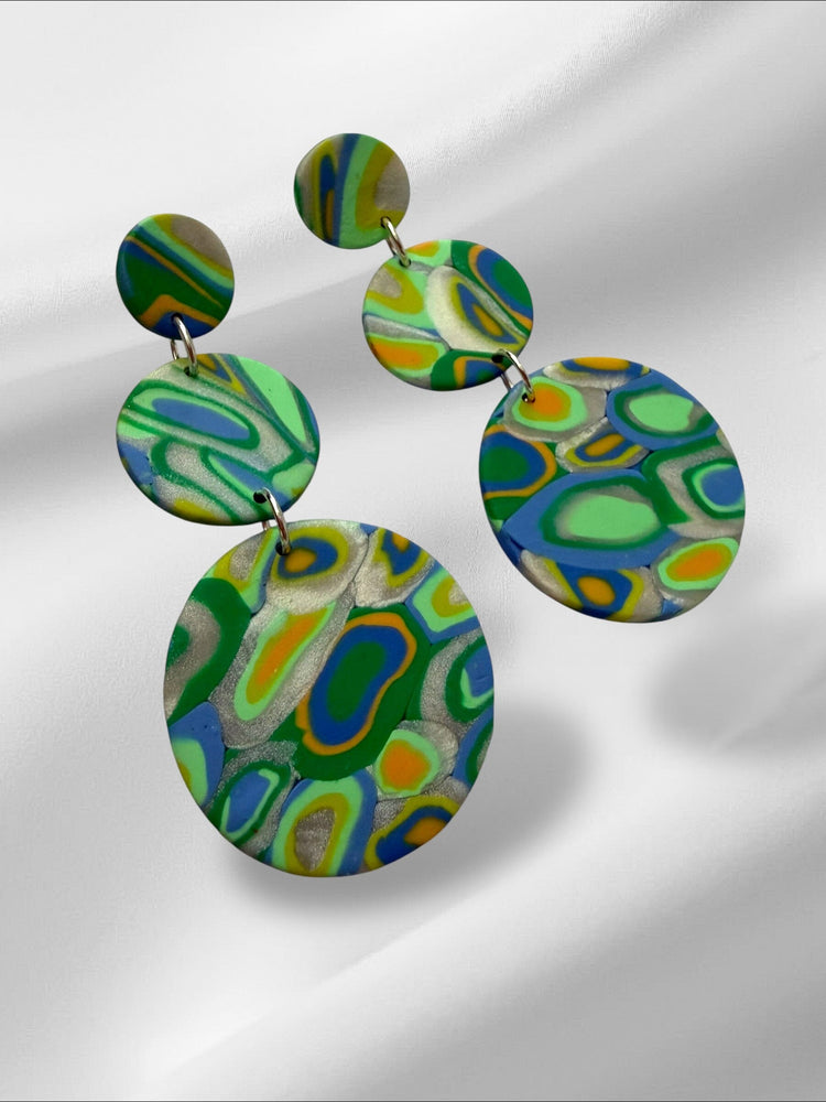 Small Aura Glow Signatures in Mint Earrings Love Hand and Heart 