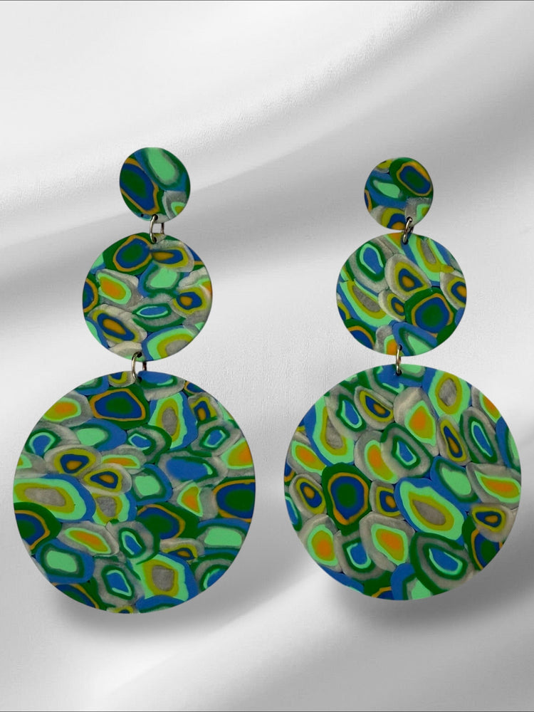 XL Aura Glow Signatures in Mint Earrings Love Hand and Heart 
