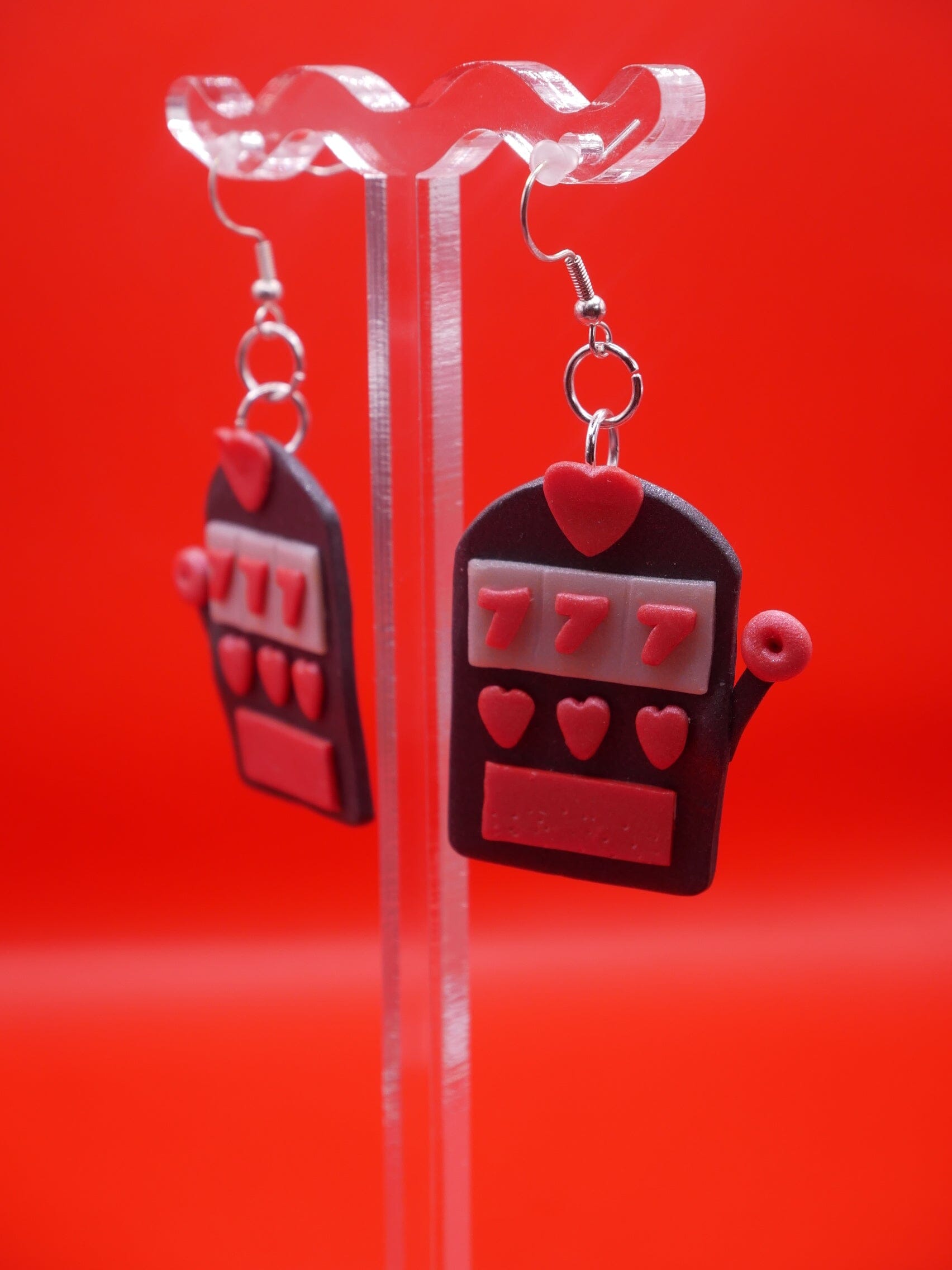 777 Jackpot Earrings earrings Love Hand and Heart 