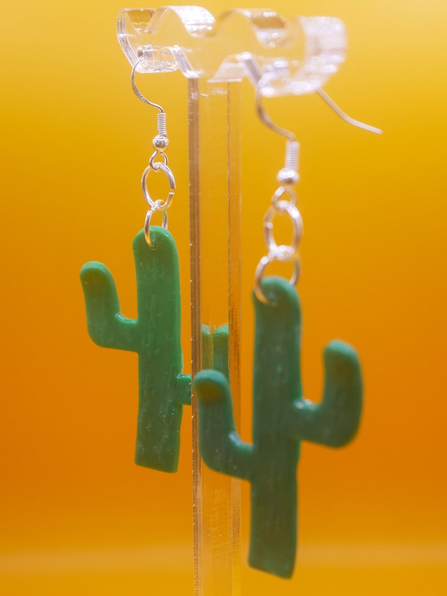 Cactus Dangles earrings Love Hand and Heart 
