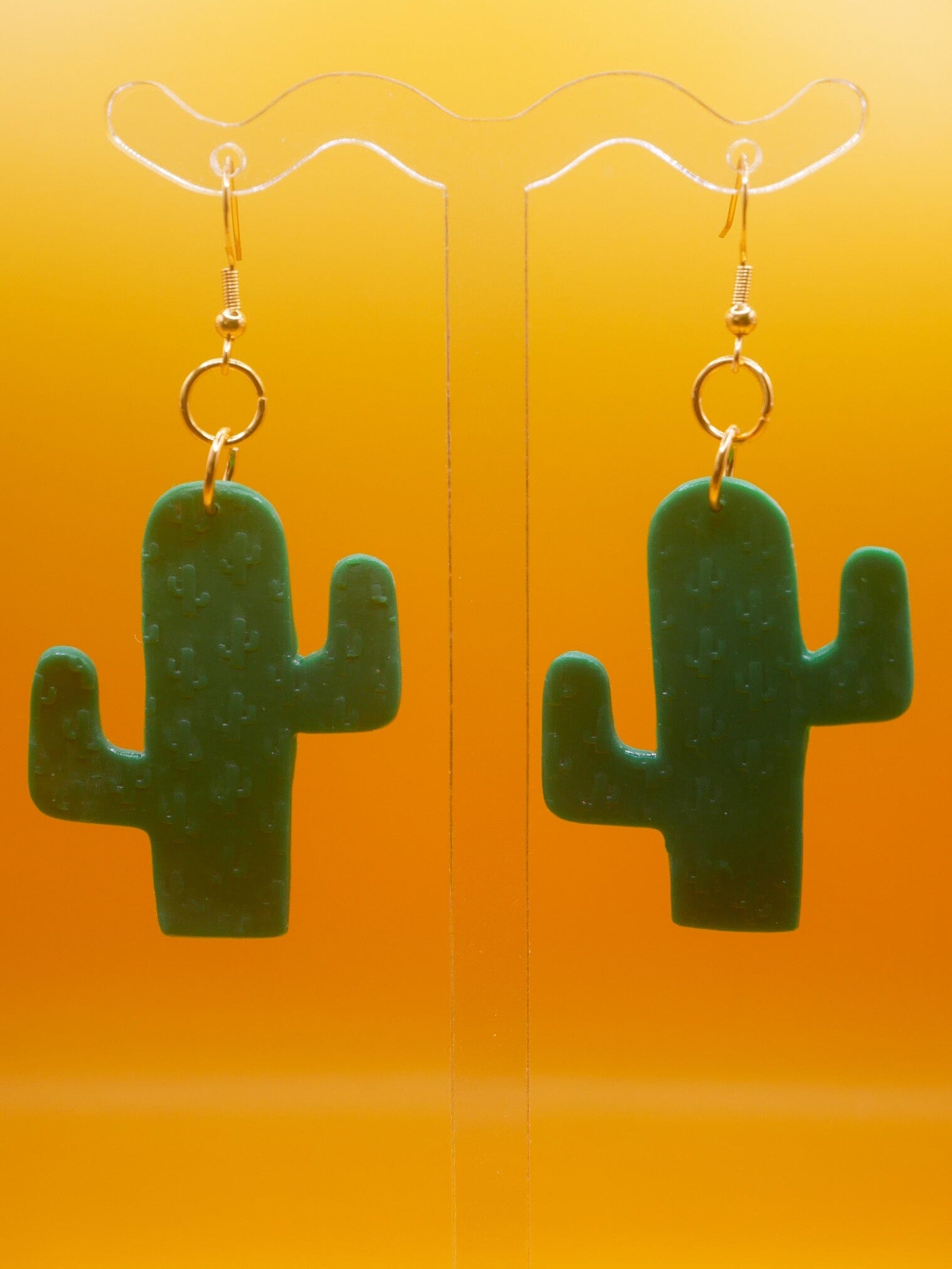 Cactus Dangles earrings Love Hand and Heart Thick 