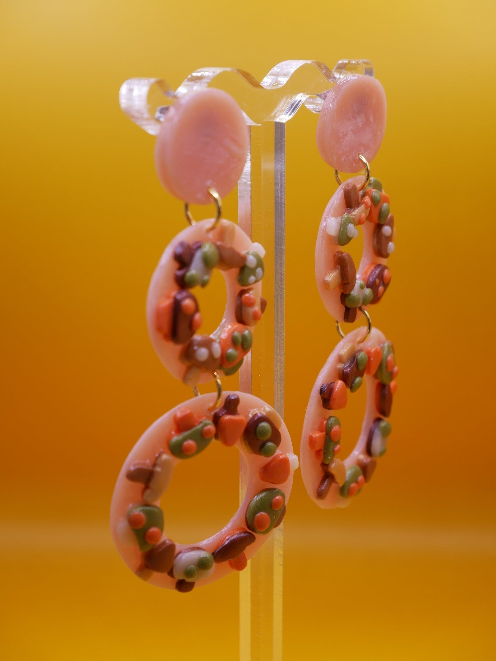 Fall Mushie Mushrooms earrings Love Hand and Heart 