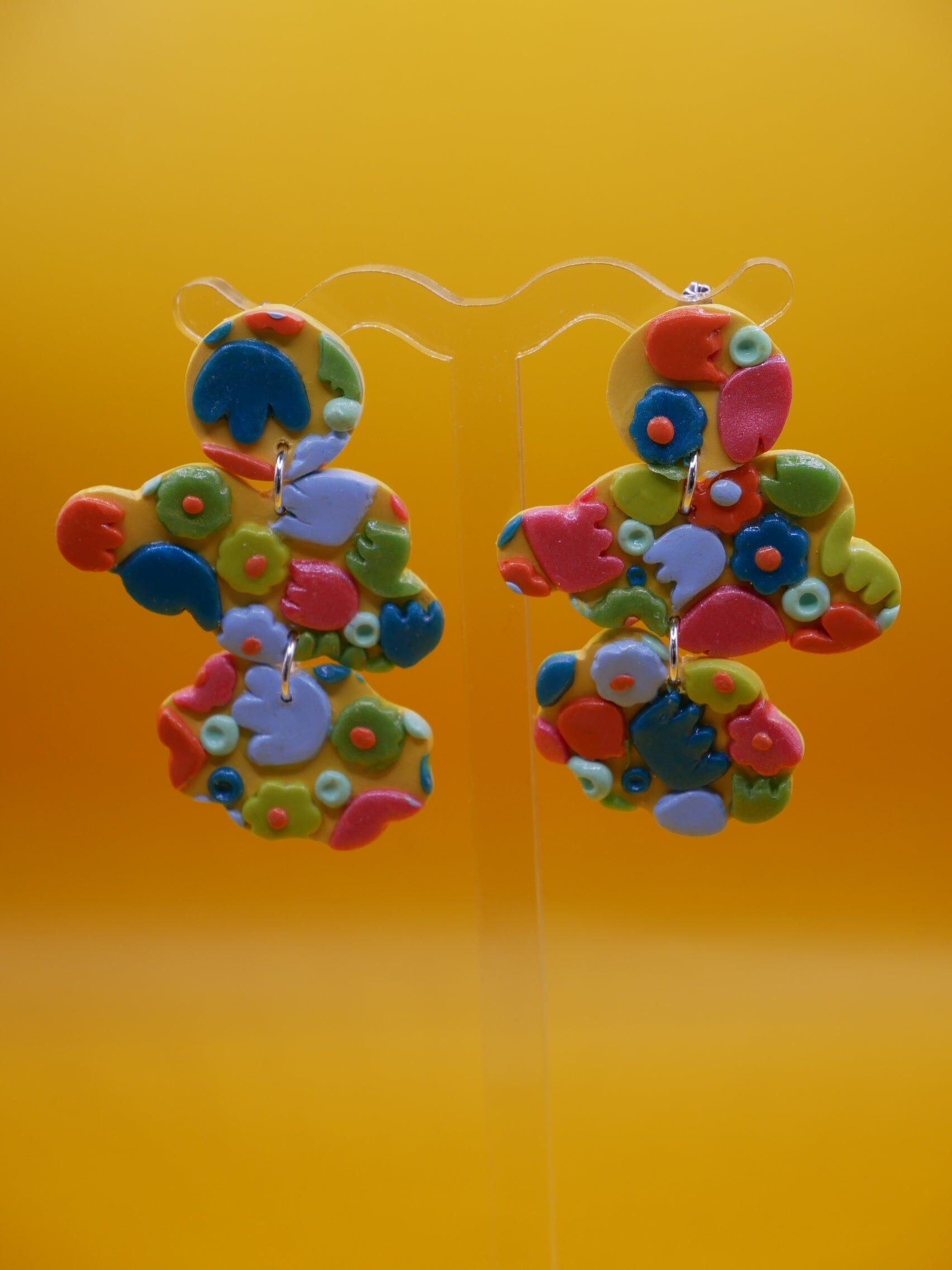 Flower Clouds earrings Love Hand and Heart 