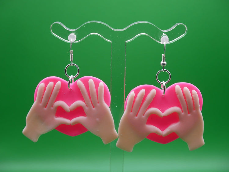 Heart Hand Hook Earrings Earrings Love Hand and Heart 