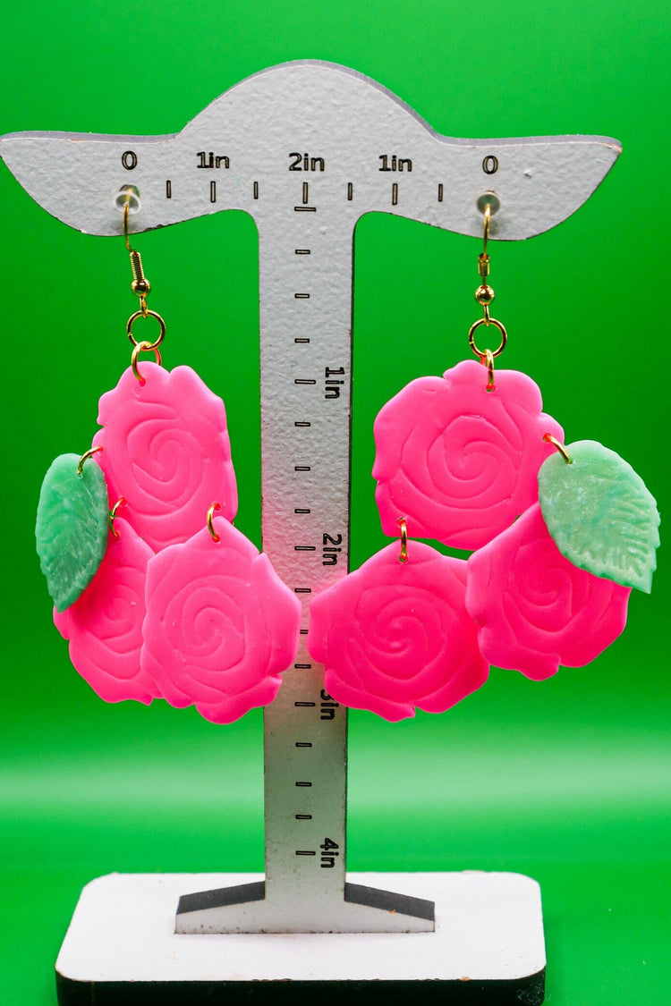 Hot Pink Roses Hooks Love Hand and Heart 
