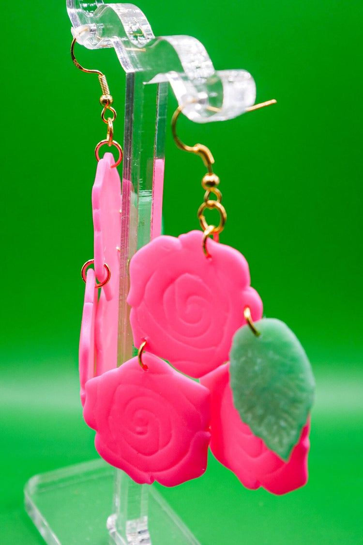 Hot Pink Roses Hooks Love Hand and Heart 