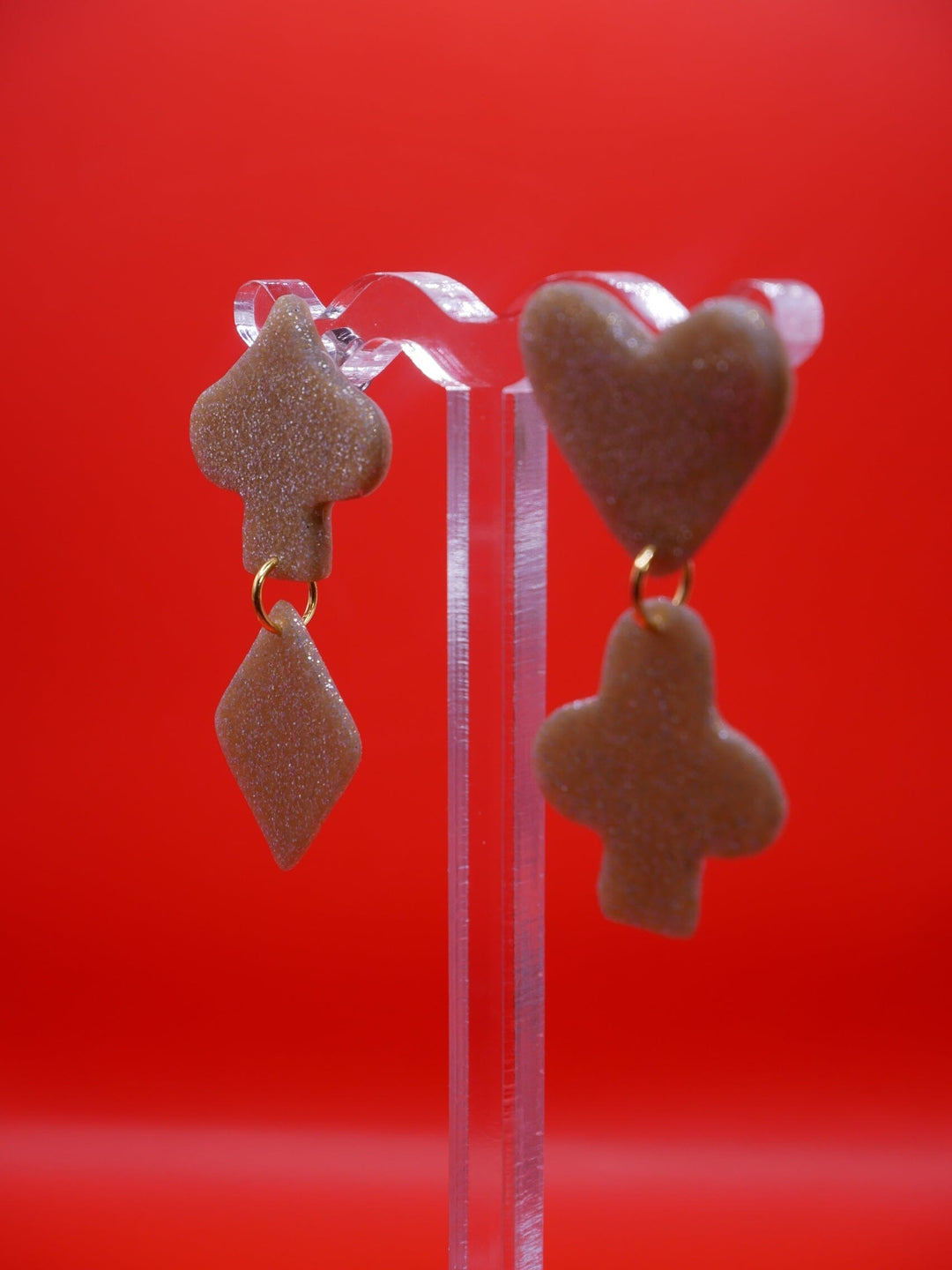 Mini Suit earrings Love Hand and Heart 