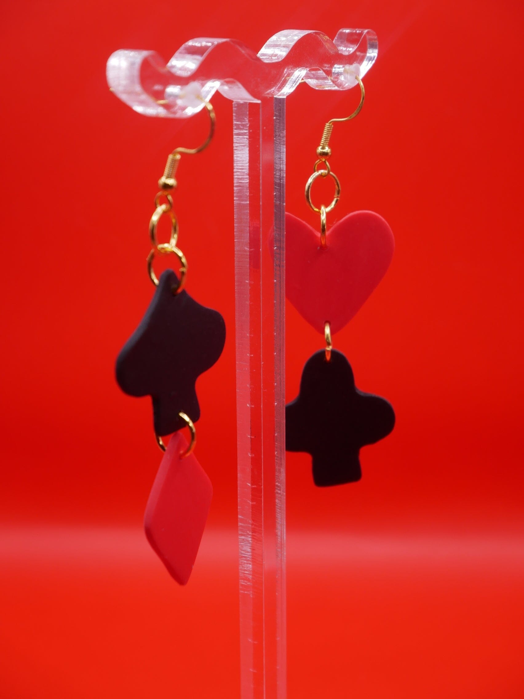Mini Suit earrings Love Hand and Heart 