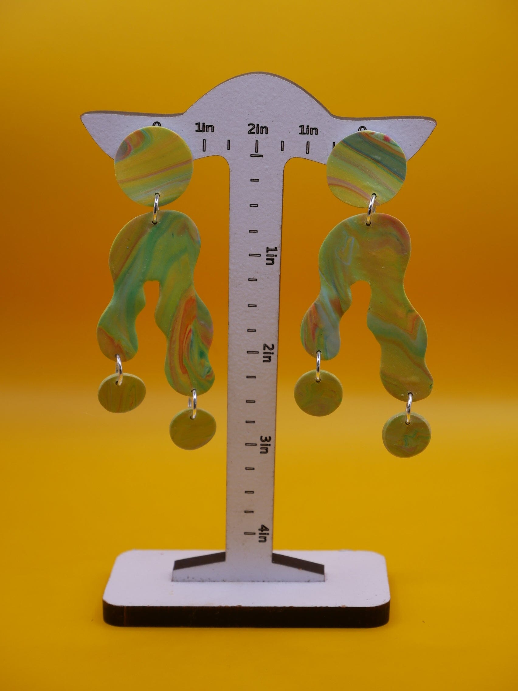 Squiggle Drops earrings Love Hand and Heart 